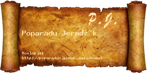 Poparadu Jermák névjegykártya